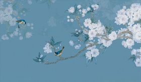 花鸟画袁兰花背景墙