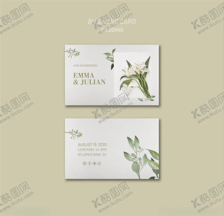 编号：84993707090052051366【酷图网】源文件下载-素雅商务婚礼卡片