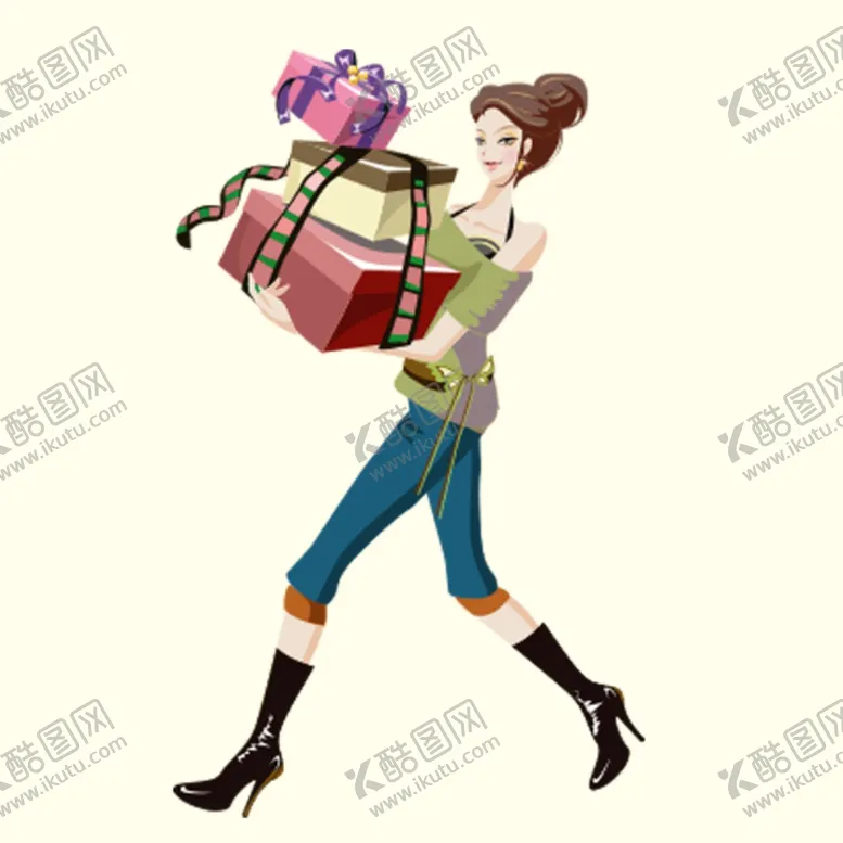 编号：17788604052342237173【酷图网】源文件下载-抱礼品的卡通人物