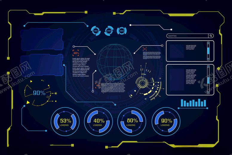 编号：71413202080659118130【酷图网】源文件下载-科技感登录界面机械边框