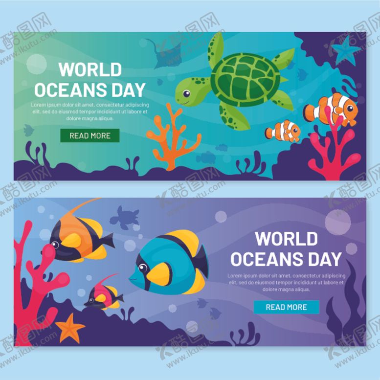 编号：97899811021208146263【酷图网】源文件下载-世界海洋日海洋生物横幅