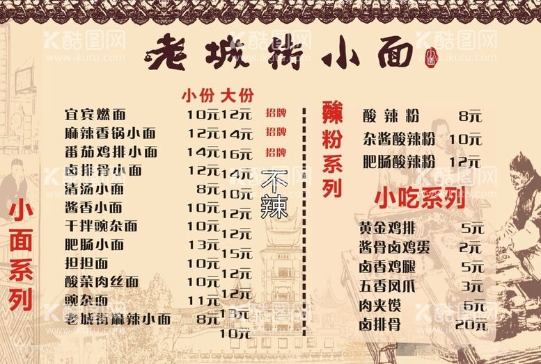 编号：96508012110721236042【酷图网】源文件下载-面食价目表