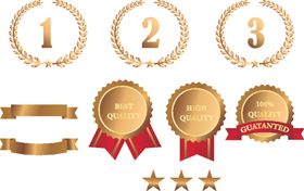 金色奖牌奖杯荣誉