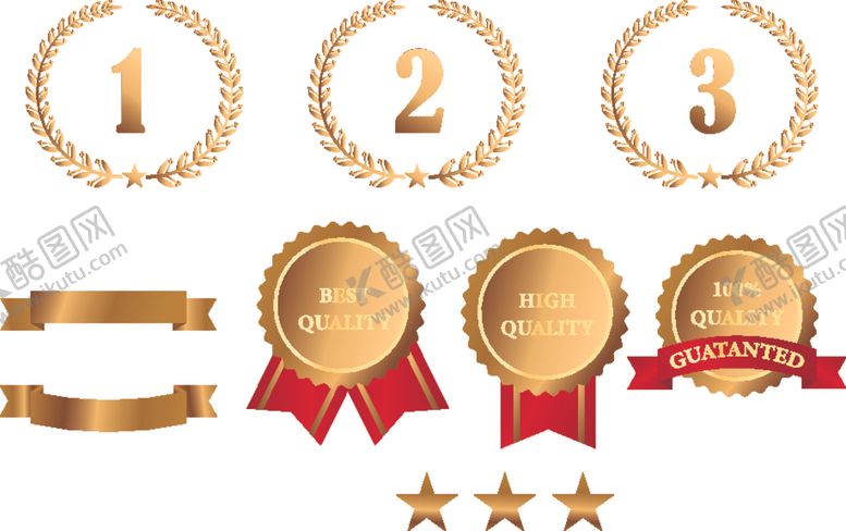 编号：35206404040158198981【酷图网】源文件下载-金色奖牌奖杯荣誉