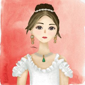 手绘女孩插画