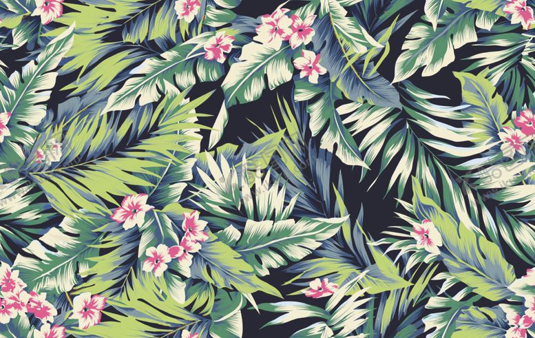 编号：63187104210107012338【酷图网】源文件下载-热带植物花纹图案