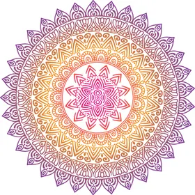 彩色复古花纹透明底免抠图png