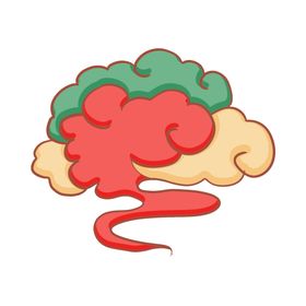 国潮祥云敦煌元素图案插画