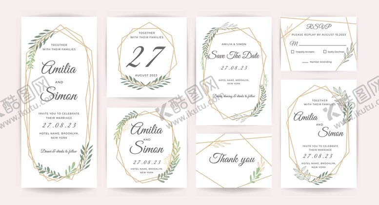 编号：98925004050334017624【酷图网】源文件下载-清新婚礼请柬