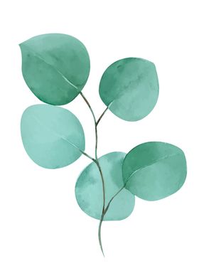 绿色叶子水彩手绘海报素材