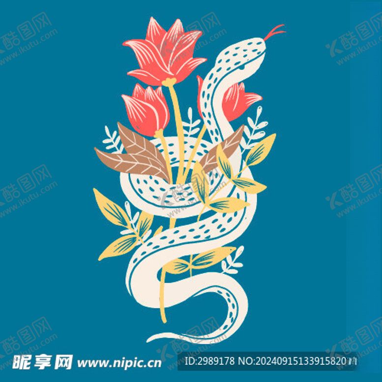 编号：60405002221352294230【酷图网】源文件下载-蛇年抽象插画设计
