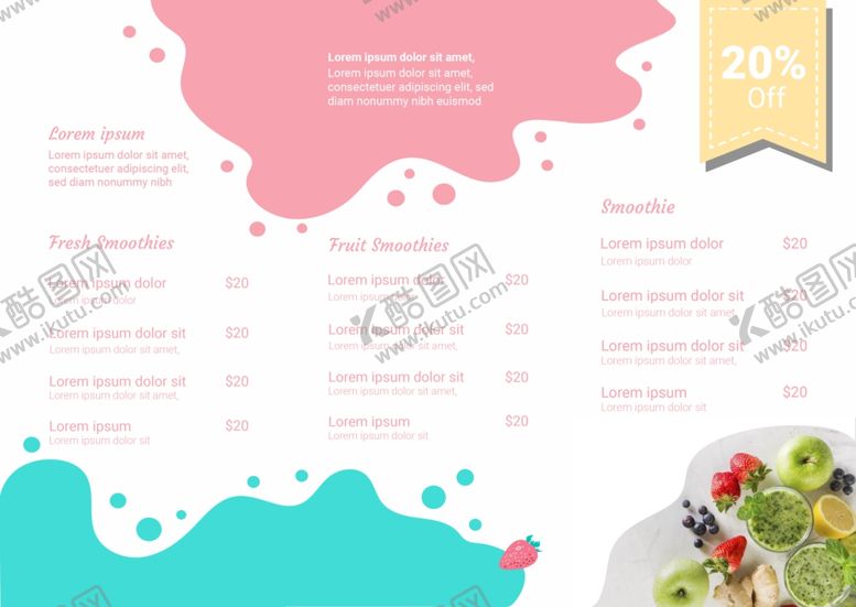 编号：97510309280558187604【酷图网】源文件下载-奶茶店冷饮店菜单设计