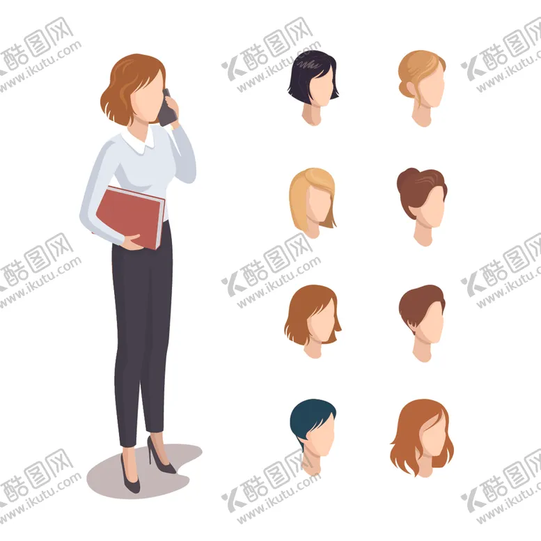 编号：59212407021554133327【酷图网】源文件下载-卡通商业商务白领人士人物