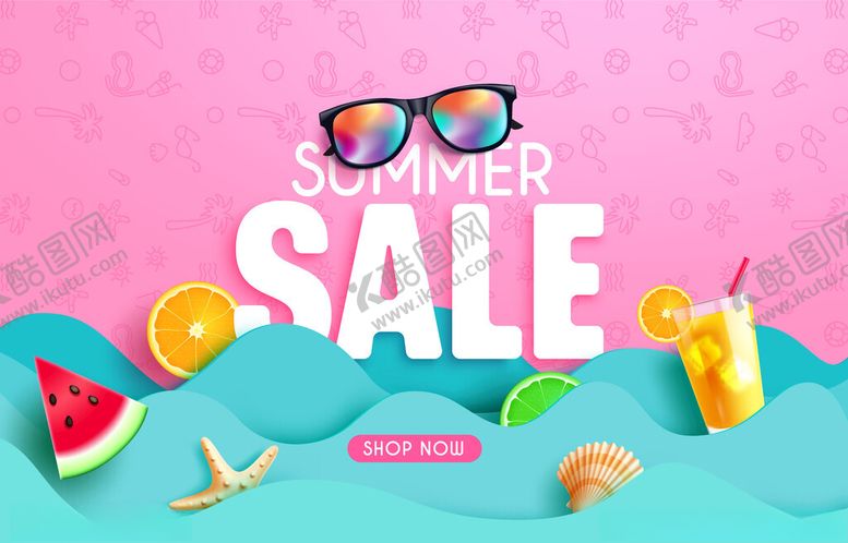 编号：17307409211838528950【酷图网】源文件下载-夏天促销海报
