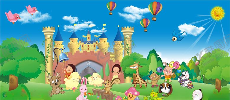 编号：37468610211729448035【酷图网】源文件下载-幼儿园墙画