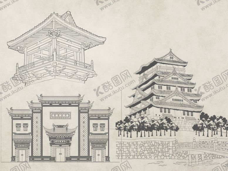 编号：92151911162217456735【酷图网】源文件下载-古建筑 线条