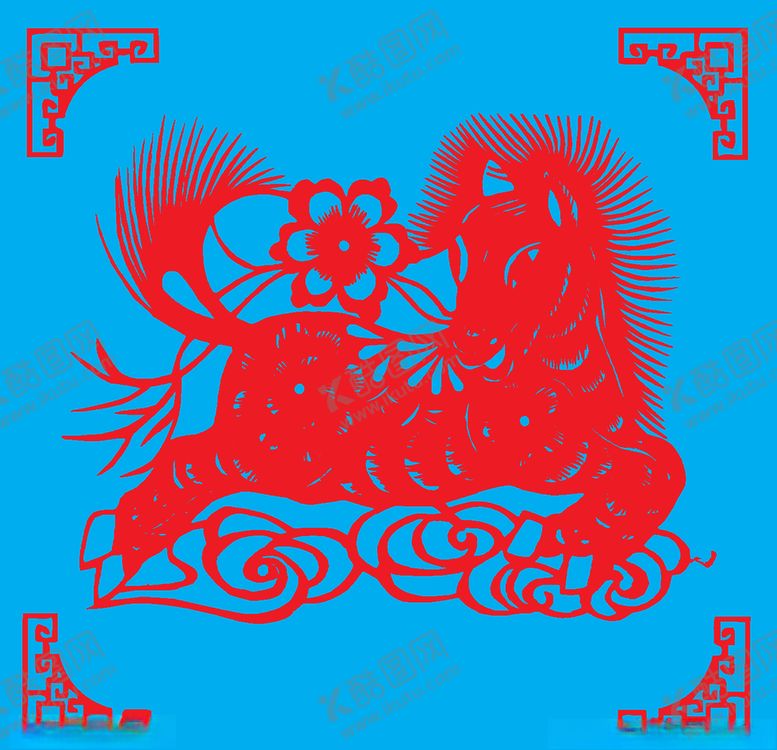 编号：51786610062157268557【酷图网】源文件下载-马剪纸