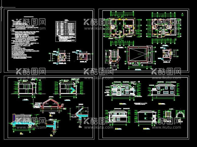 编号：69964412020017593178【酷图网】源文件下载-别墅全套图纸