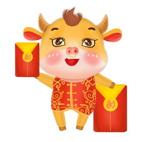 春节动漫牛形象