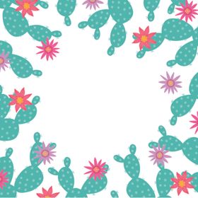 小清新仙人掌绘画图案