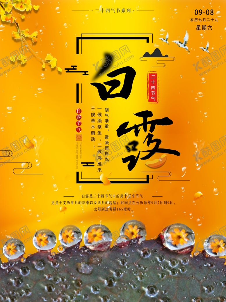 编号：80541410141404429655【酷图网】源文件下载-白露海报