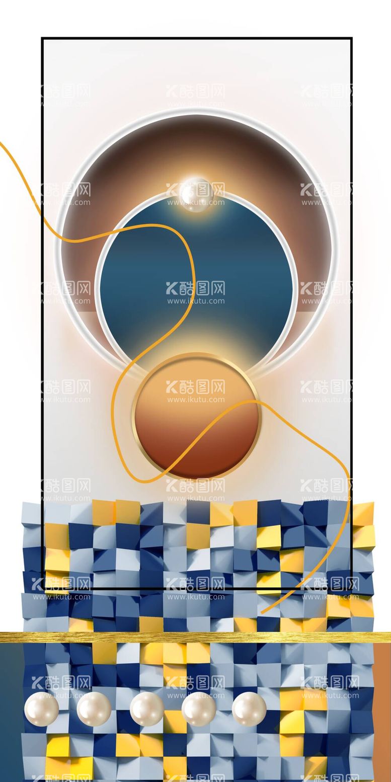 编号：08679209172124590875【酷图网】源文件下载-抽象立体几何装饰画玄关