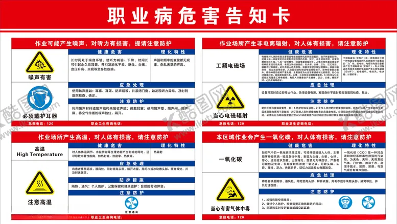 编号：19751007071008256314【酷图网】源文件下载-职业病危害告知卡
