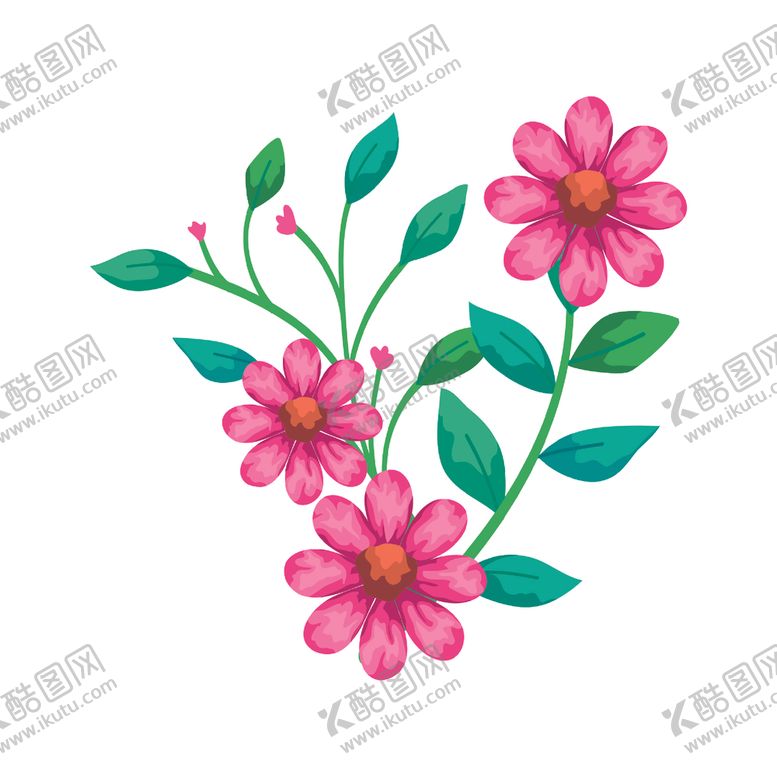 编号：43516005051750183069【酷图网】源文件下载-矢量手绘花朵