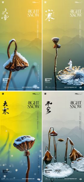 大雪小寒大寒冬至海报