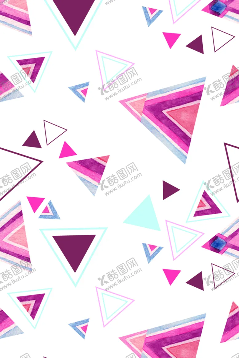 编号：89341211131710327523【酷图网】源文件下载-水彩三角形艺术挂画装饰画