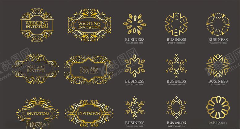 编号：41968210111709562238【酷图网】源文件下载-金色花纹仿古花纹西方花纹