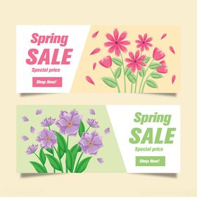 春季促销花卉主题海报