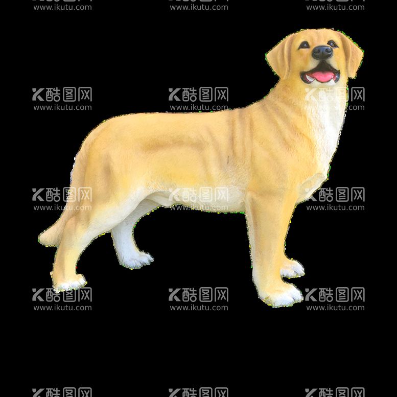 编号：37186009221635015103【酷图网】源文件下载-仿真狗犬金毛犬模型雕塑玻璃钢 