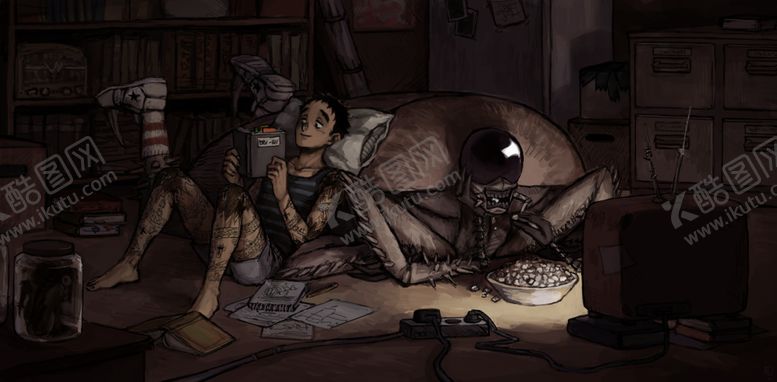 编号：20470609161149389733【酷图网】源文件下载-彩色动漫人物插画背景