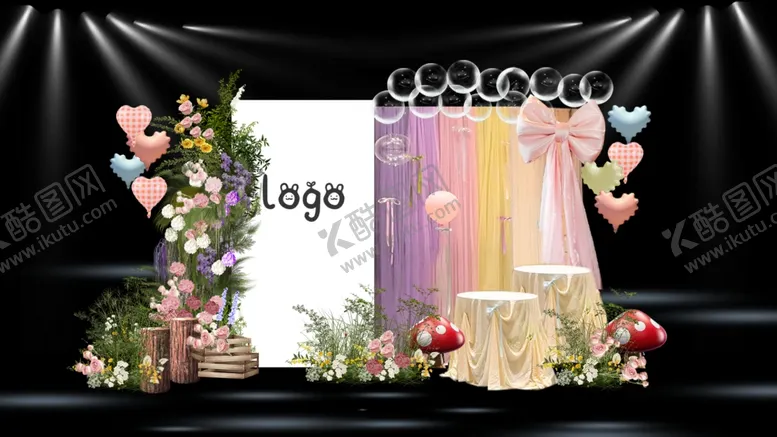 编号：37076204011353578720【酷图网】源文件下载-梦幻婚礼舞台装饰场景