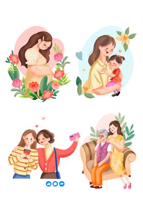 母亲节当母亲的过程元素组合