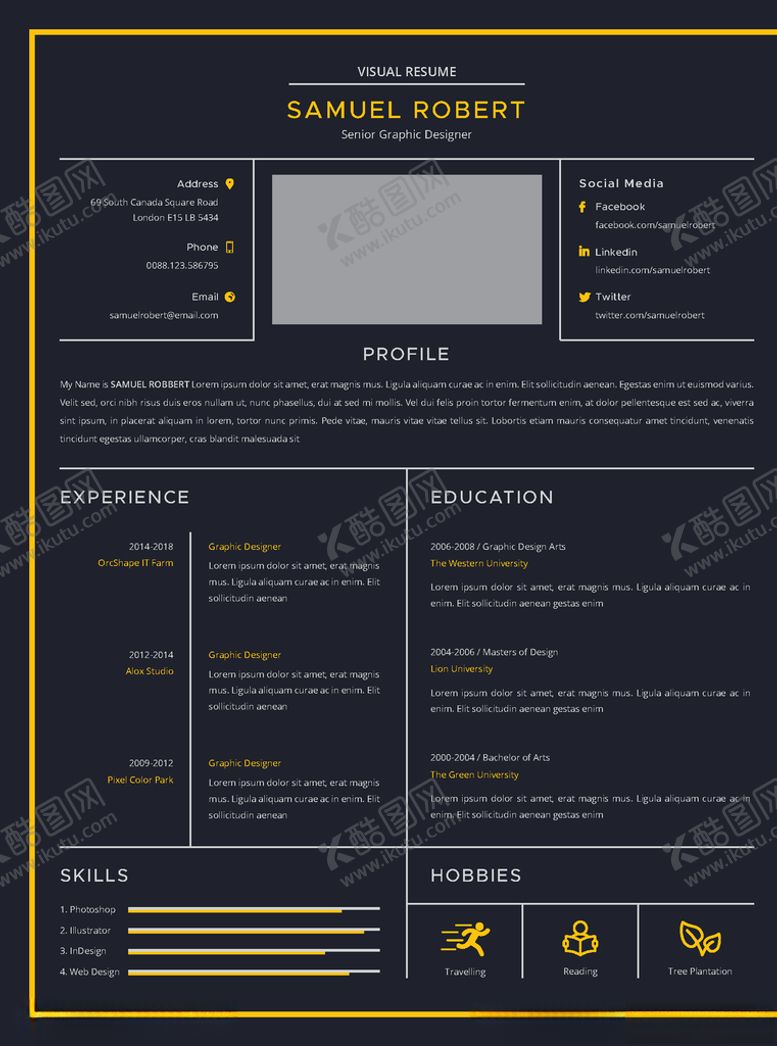 编号：37374510130057279348【酷图网】源文件下载-个人简历英文版