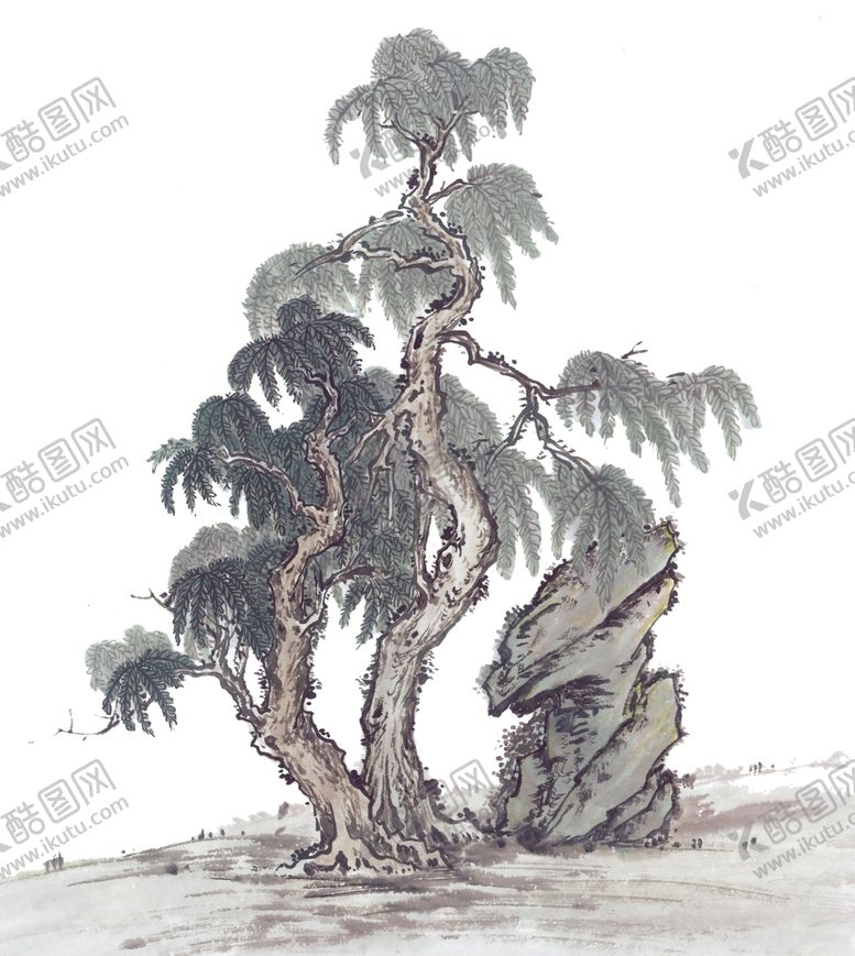 编号：18271109230752485295【酷图网】源文件下载-水墨中国风迎客松