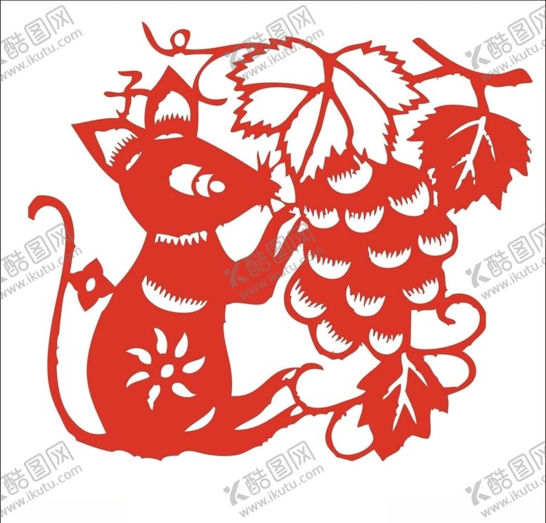 编号：15370610191803206614【酷图网】源文件下载-剪纸老鼠