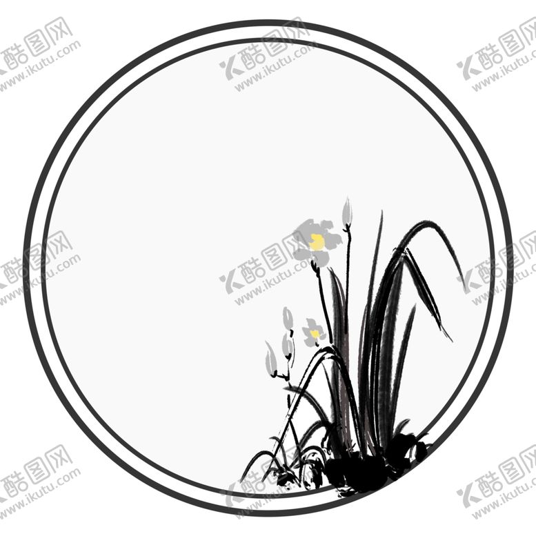 中国风梅兰边框传统云彩灯笼