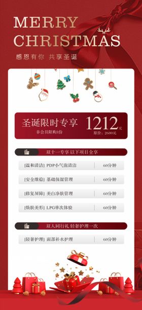 圣诞海报年终钜惠项目卡节