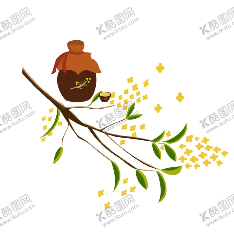 编号：23760001261839184413【酷图网】源文件下载-手绘桂花png免抠素材