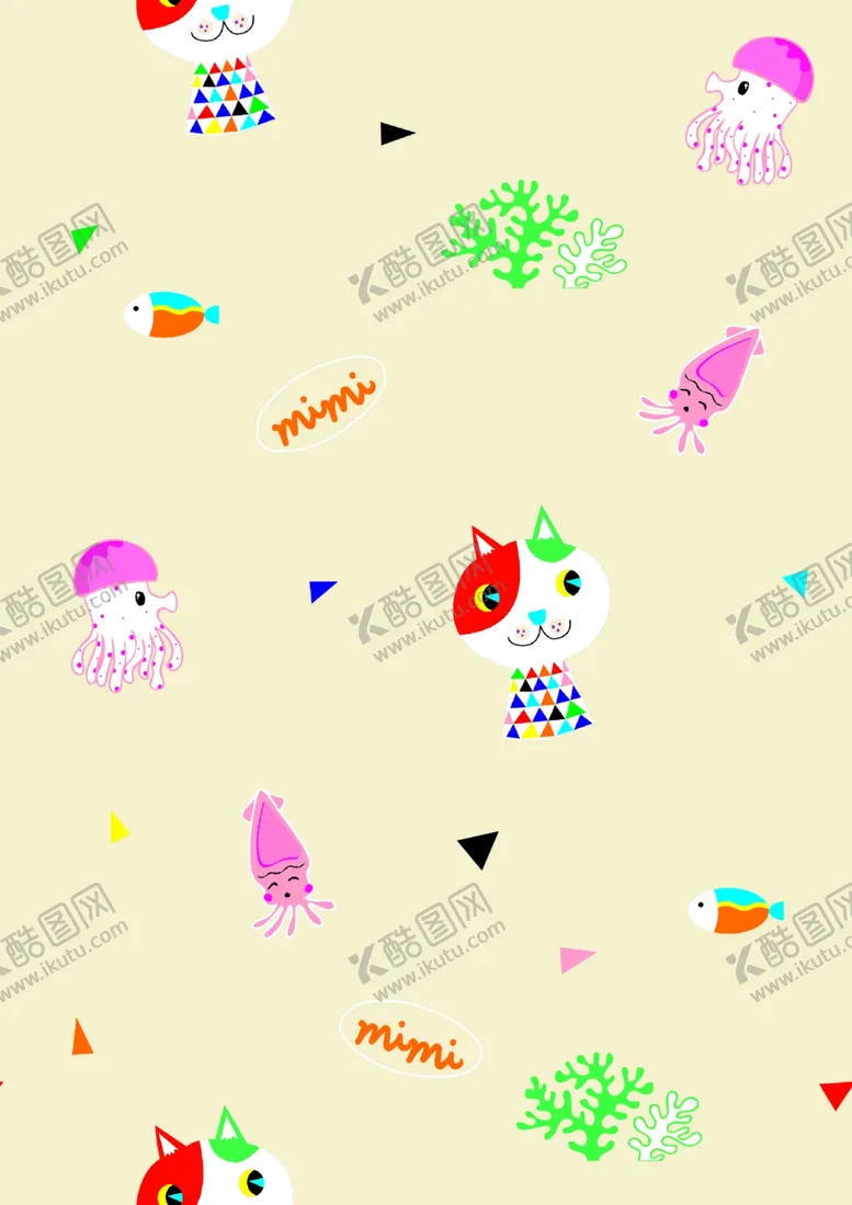 编号：90984702121525072153【酷图网】源文件下载-无缝连接彩旗猫