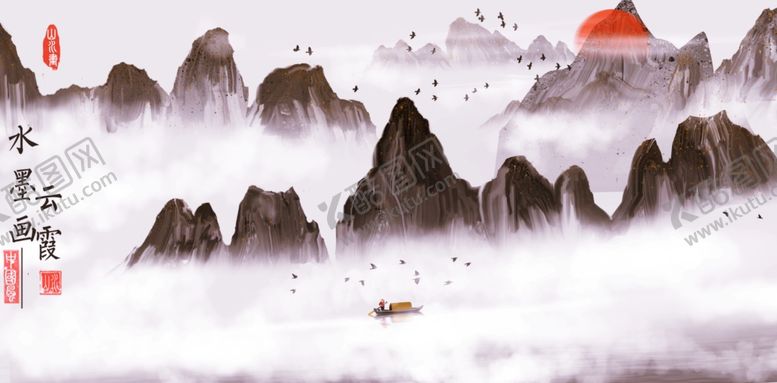 编号：47971210310331106917【酷图网】源文件下载-高清水墨绘画风景画