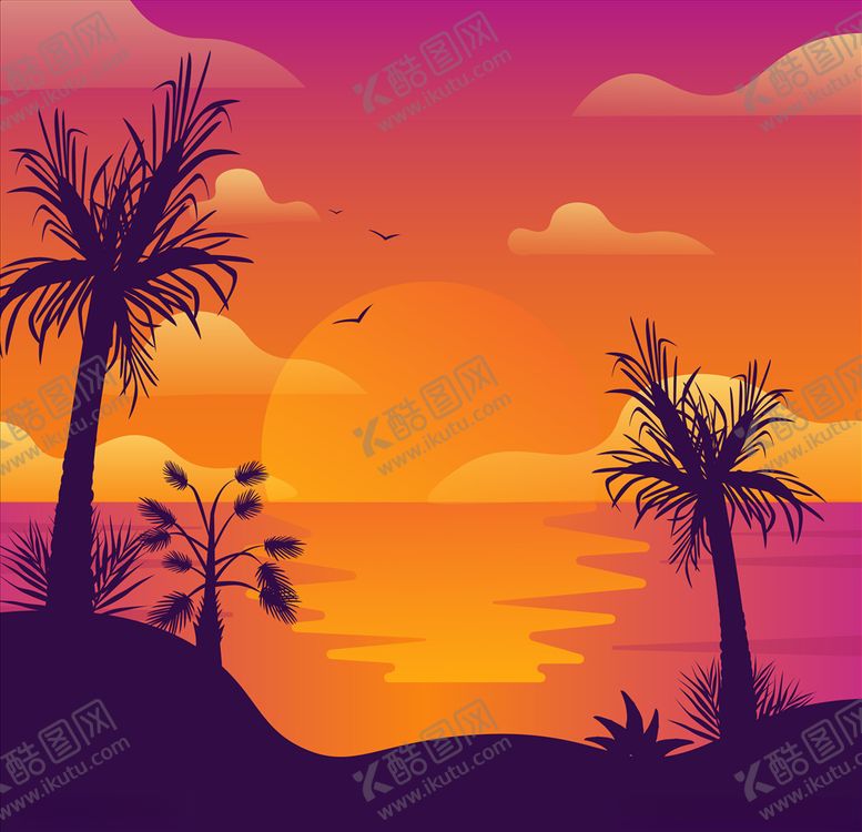 编号：86108610100242503863【酷图网】源文件下载-日落海滩