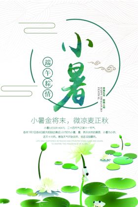 小暑海报节气节日清新冰块