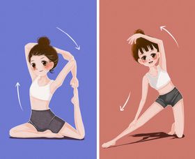 运动健身减肥女性人物插画素材