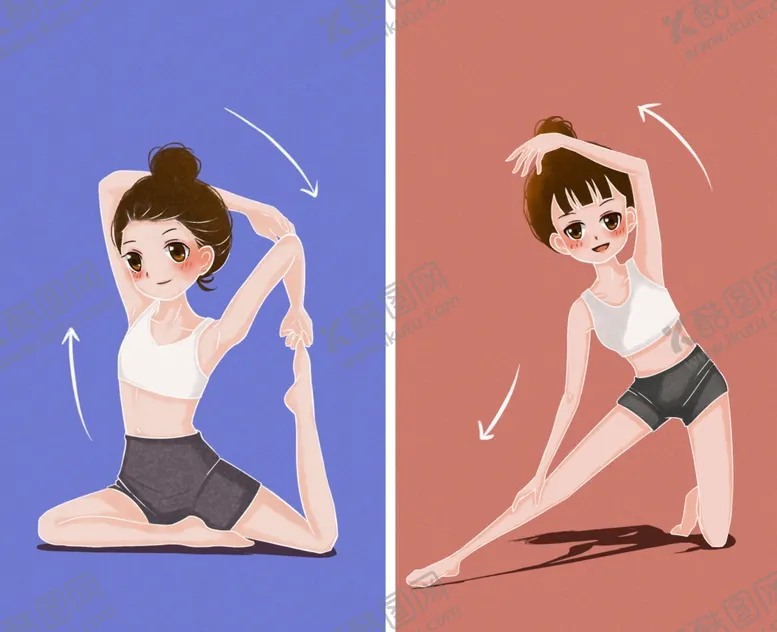 编号：11818205070547422906【酷图网】源文件下载-运动健身减肥女性人物插画素材
