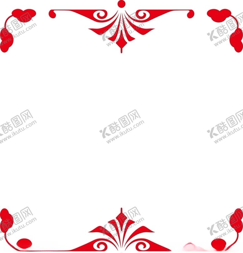 编号：81718505101955427195【酷图网】源文件下载-手绘中国风窗花边框剪纸风