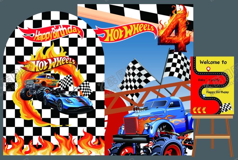 编号：35786001042207018736【酷图网】源文件下载-赛车生日